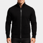 Men's Cotton Zip Cardigan Lightweight Breathable Layer for Office