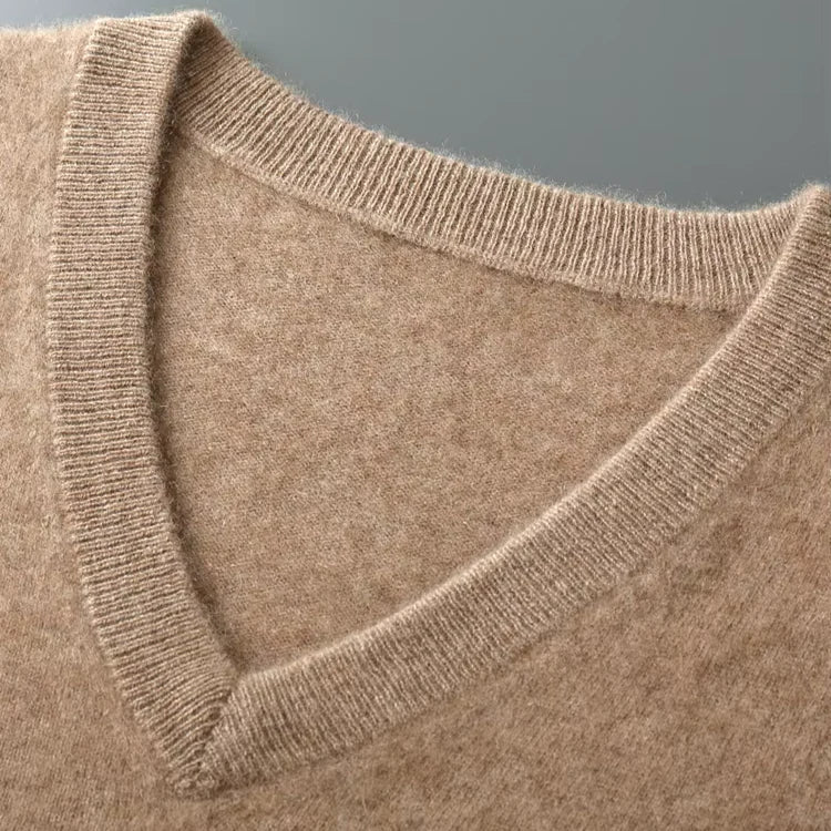 Men's Wool V Neck Sweater Vest Timeless Comfortable Knitwear