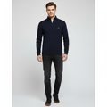Men's Textured Half Zip Sweater with Raised Collar