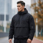 Men's Lightweight Hooded Anorak Jacket Water Repellent Layer