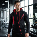 Men's Asymmetric Zip Hooded Training Jacket with Chest Pocket