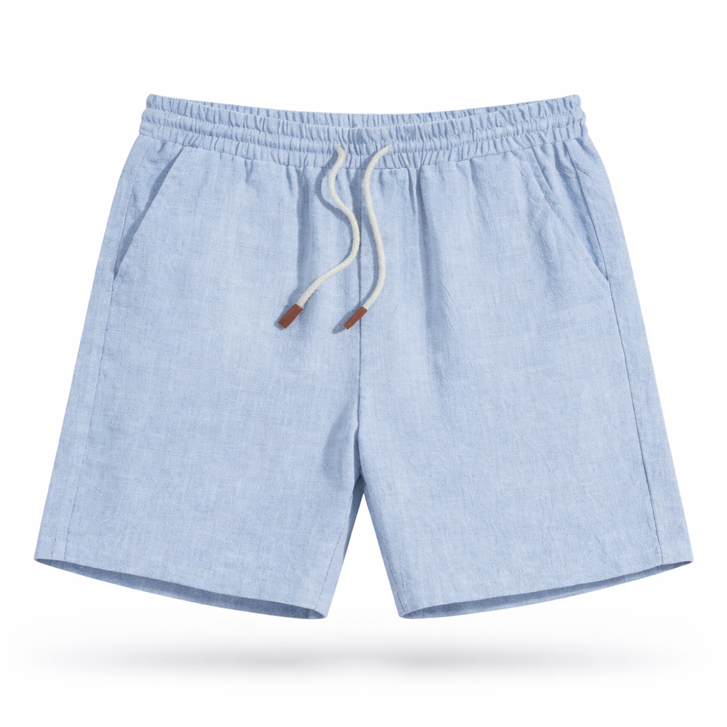Men's Linen Shorts Elastic Waist Drawstring Summer Fit