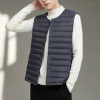 Men's Quilted Lightweight Bodywarmer Minimal Snap Front Gilet