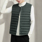 Men's Quilted Lightweight Bodywarmer Minimal Snap Front Gilet