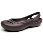 Women's Comfortable Sandals Lightweight Waterproof Jelly Flat Cut-Out Slides