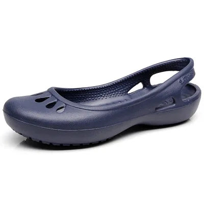 Women's Comfortable Sandals Lightweight Waterproof Jelly Flat Cut-Out Slides