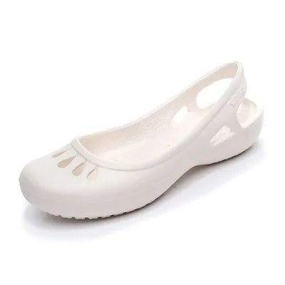 Women's Comfortable Sandals Lightweight Waterproof Jelly Flat Cut-Out Slides