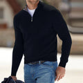 Men's Lightweight Quarter Zip Sweater with Raised Collar