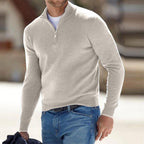 Men's Lightweight Quarter Zip Sweater with Raised Collar