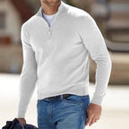 Men's Lightweight Quarter Zip Sweater with Raised Collar