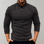 Men's Quarter Zip Sweater with Stand Collar