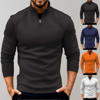 Men's Half Zip Jumper Fitted Long Sleeve Smart Knit