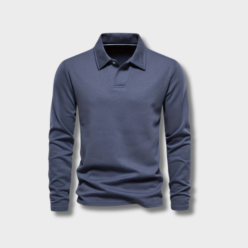 Men's Long Sleeve Polo Shirt Soft Comfortable Modern Fit