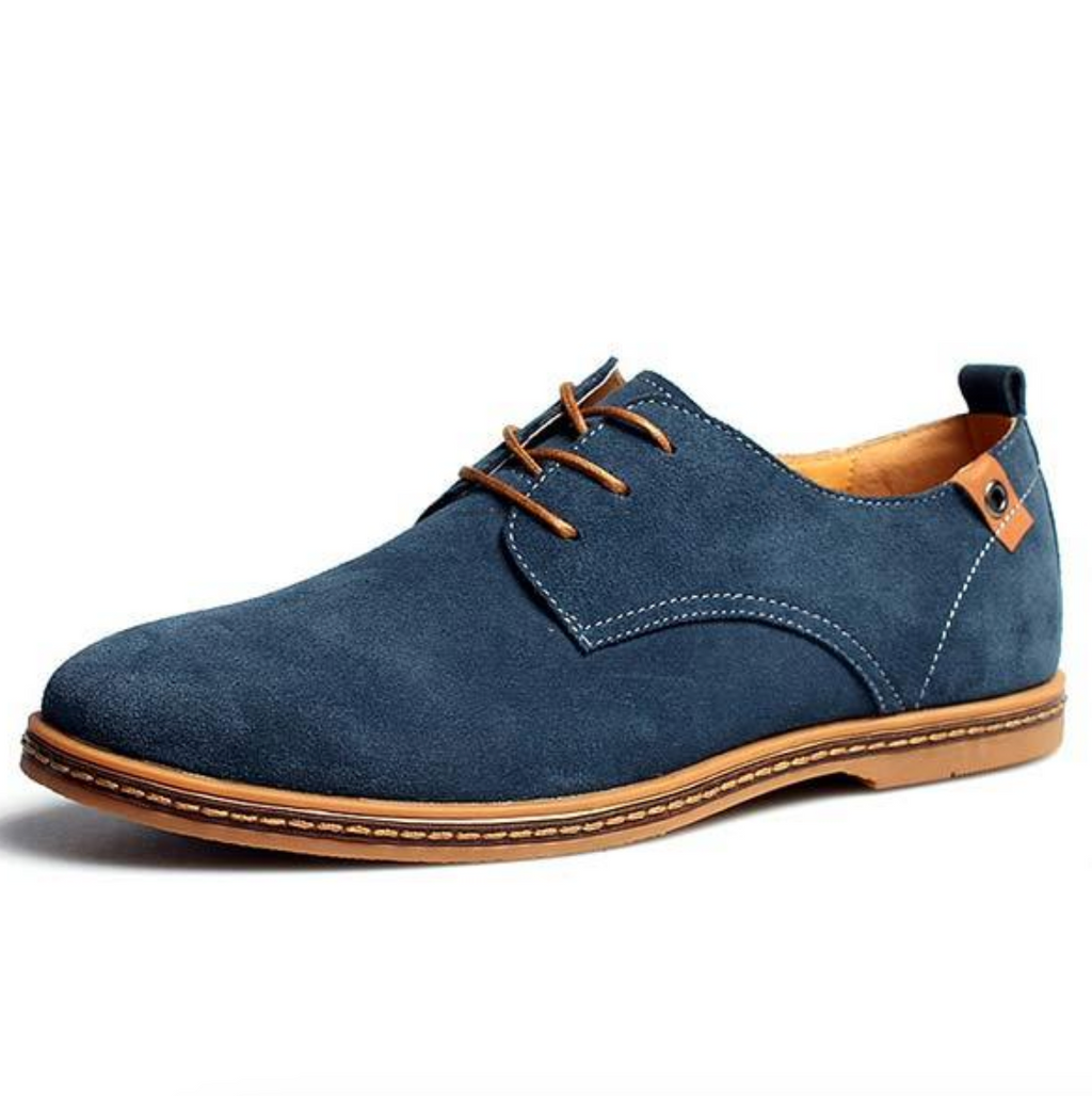 Men's Derby Shoes Suede Texture Lace Up Sole Detail