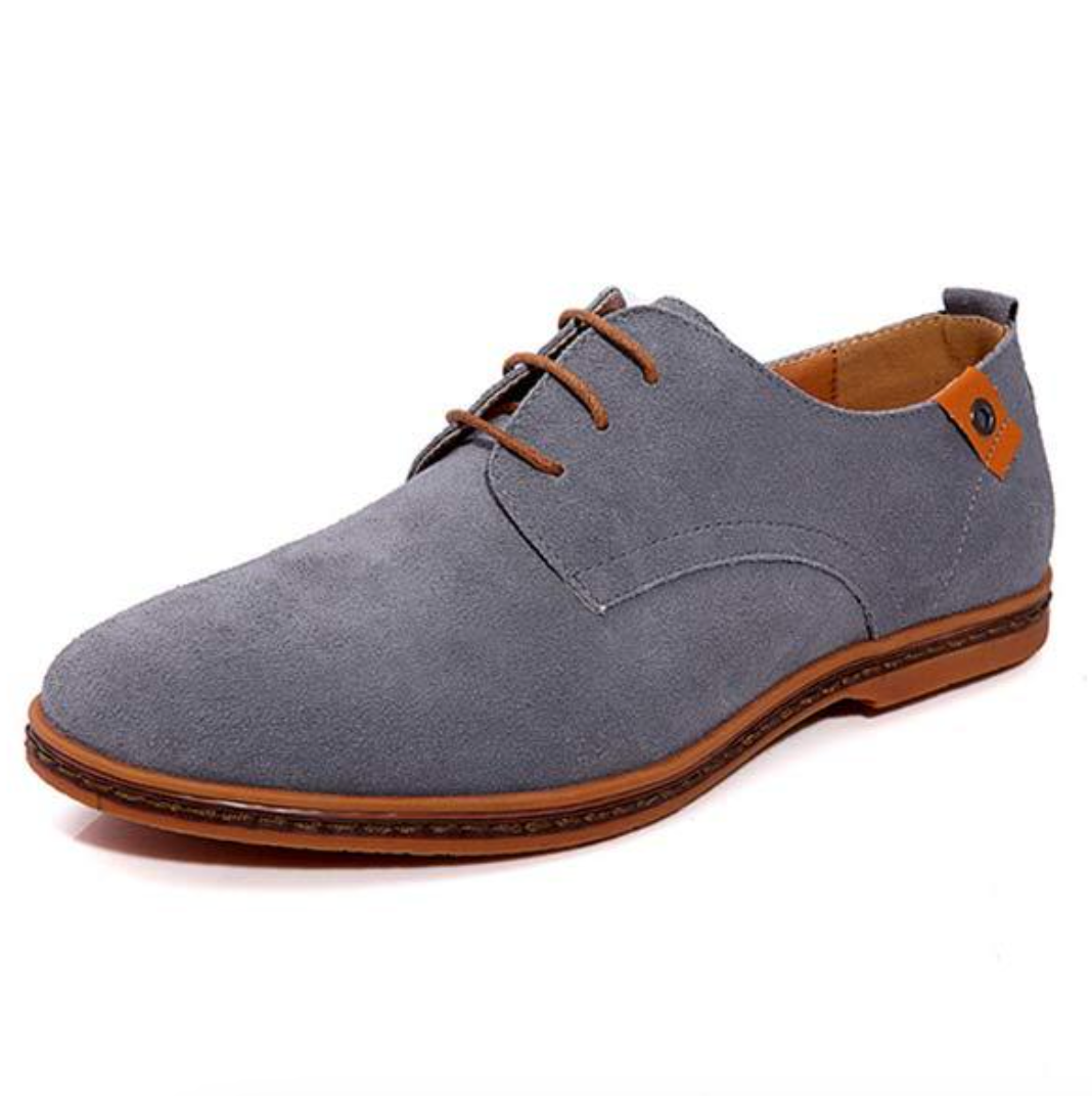 Men's Derby Shoes Suede Texture Lace Up Sole Detail