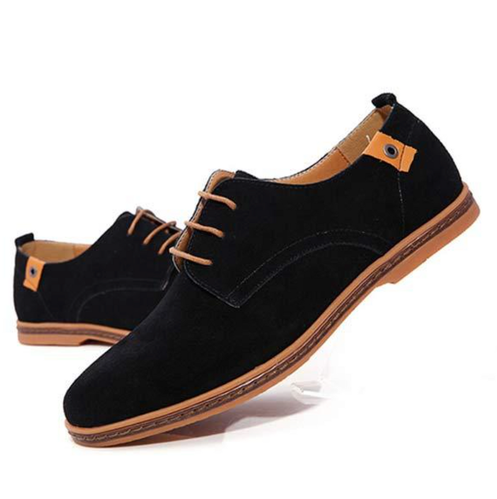 Men's Derby Shoes Suede Texture Lace Up Sole Detail