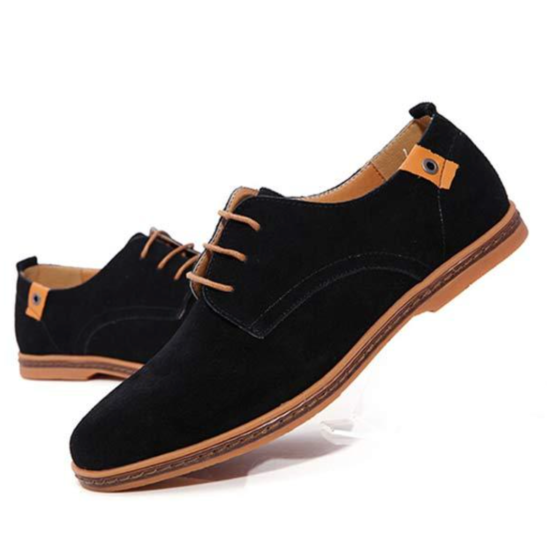 Men's Derby Shoes Suede Texture Lace Up Sole Detail
