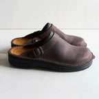 Men's Faux Leather Slippers Buckle Strap Comfort Clogs