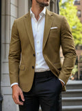 Men's Standard-Fit Casual Blazer for Office and Weekend - Brown