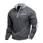 Men's Stand Collar Quarter Zip Sweatshirt Practical Layer
