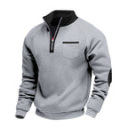 Men's Stand Collar Quarter Zip Sweatshirt Practical Layer