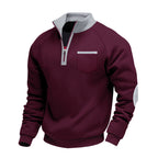 Men's Stand Collar Quarter Zip Sweatshirt Practical Layer