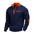 Men's Stand Collar Quarter Zip Sweatshirt Practical Layer