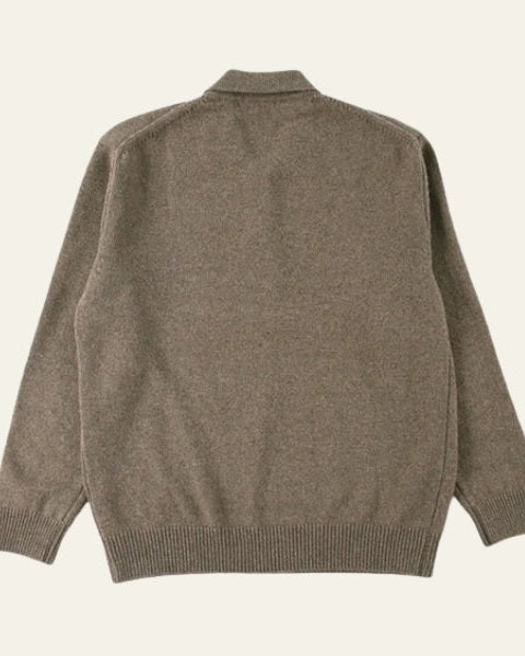 Men's Button Placket Polo Sweater Soft Knit Layer