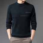 Men's Mock Neck Knit Sweater Minimal Long Sleeve Style
