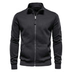 Men's Stand Collar Zip Jacket Casual Pocketed Layer
