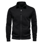 Men's Stand Collar Zip Jacket Casual Pocketed Layer