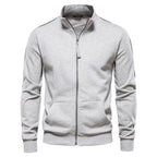 Men's Stand Collar Zip Jacket Casual Pocketed Layer