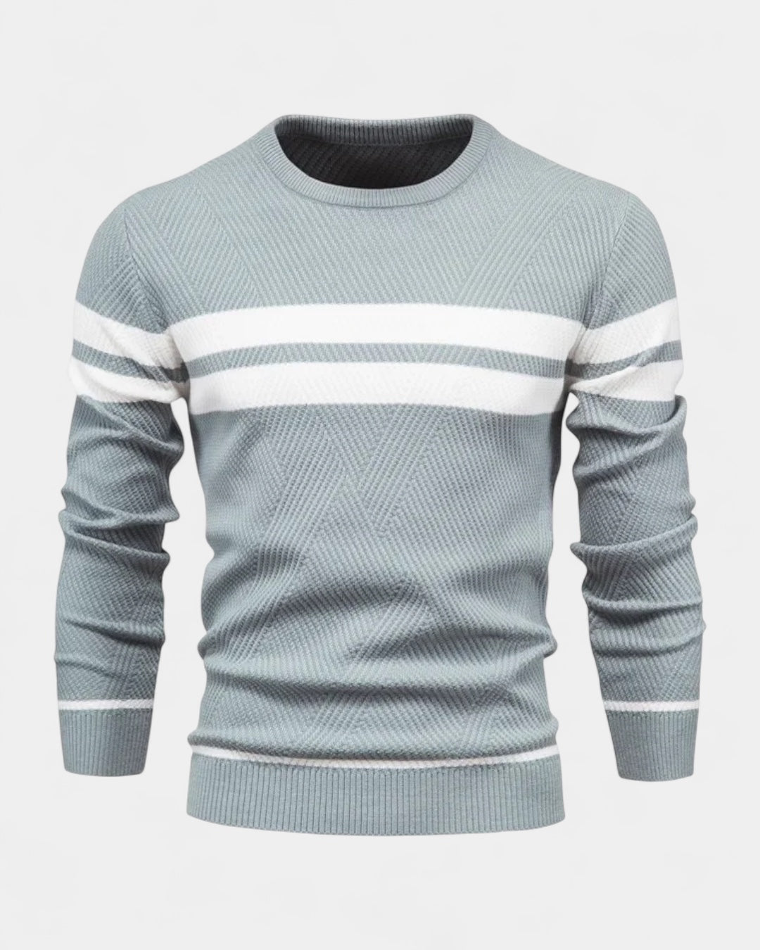 Men's Textured Crew Neck Sweater Refined Everyday Knit