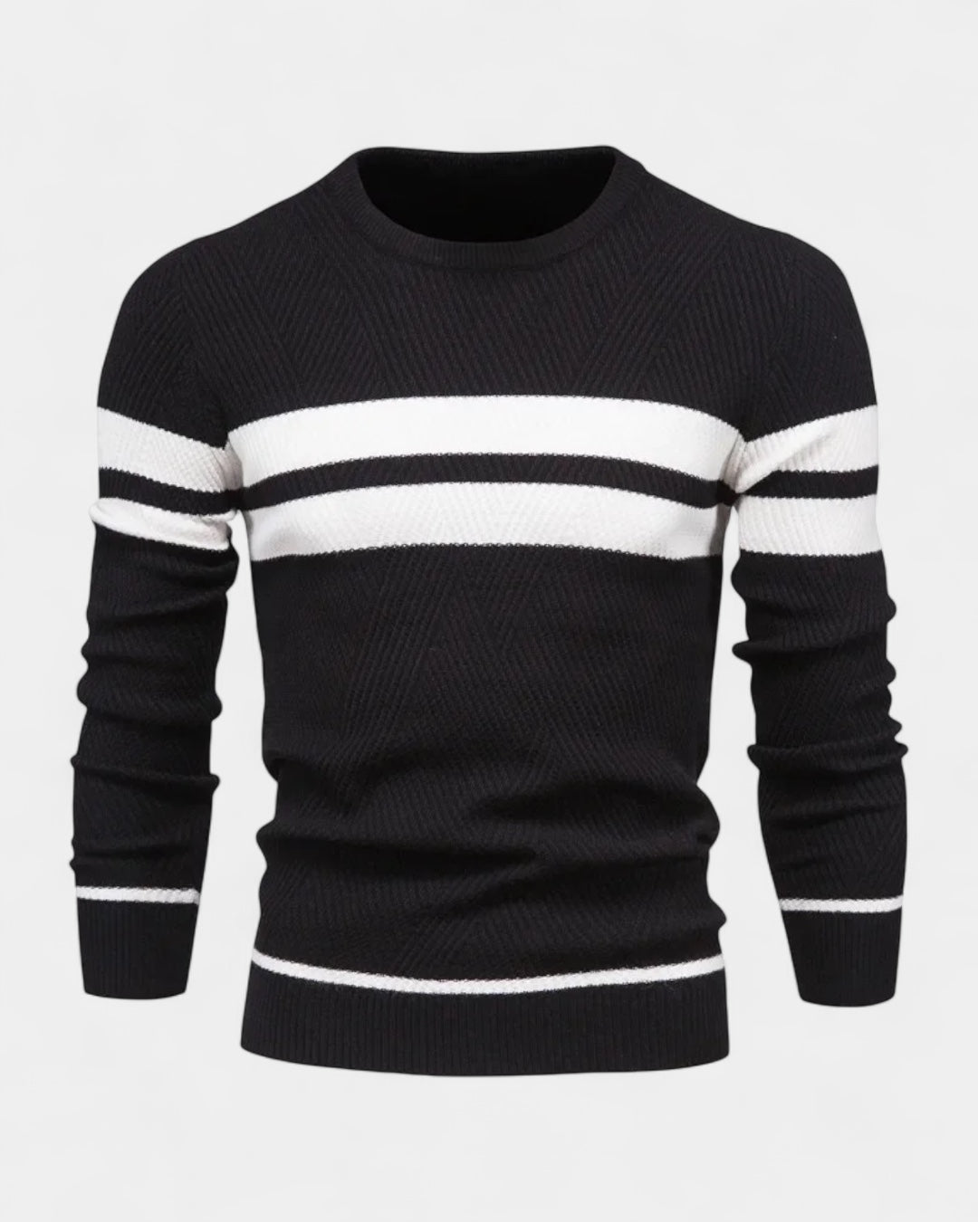 Men's Textured Crew Neck Sweater Refined Everyday Knit