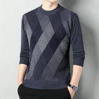 Men's Crew Neck Knit Sweater Printed Regular Fit Layer