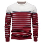 Men's Printed Crew Neck Sweater Ribbed Everyday Knit
