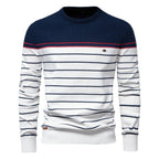 Men's Printed Crew Neck Sweater Ribbed Everyday Knit