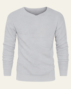 Men's Waffle Knit V Neck Sweater Textured Everyday Layer