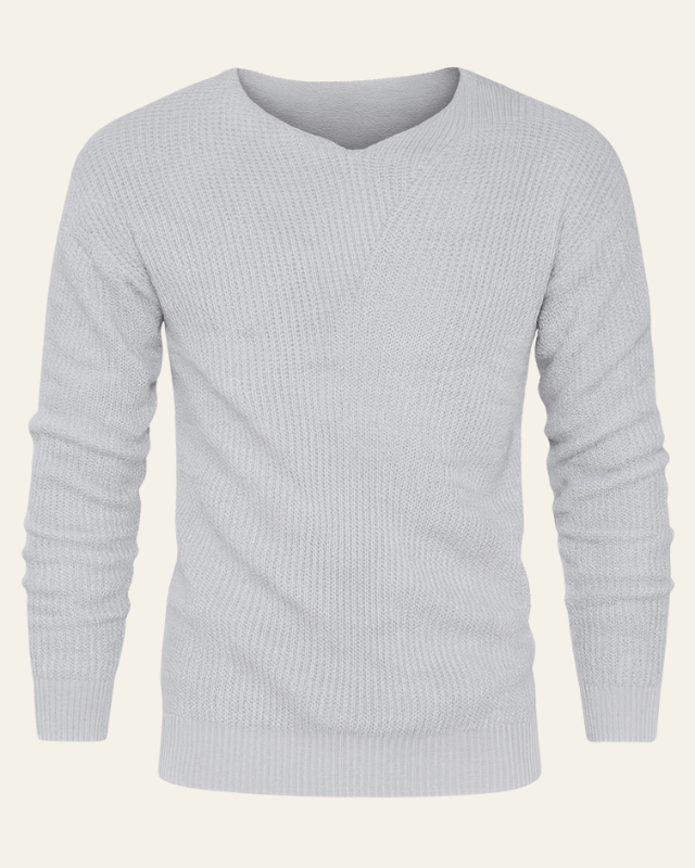 Men's Waffle Knit V Neck Sweater Textured Everyday Layer