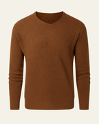 Men's Waffle Knit V Neck Sweater Textured Everyday Layer