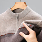 Men's Quarter Zip Knit Sweater Smart High Neck Layer