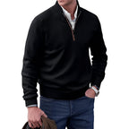 Men's Half Zip Funnel Neck Sweater Refined Knit Layer