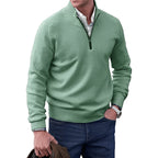 Men's Half Zip Funnel Neck Sweater Refined Knit Layer