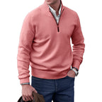 Men's Half Zip Funnel Neck Sweater Refined Knit Layer
