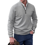 Men's Half Zip Funnel Neck Sweater Refined Knit Layer
