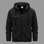 Men's Hooded Utility Jacket Casual Zip Up Layer