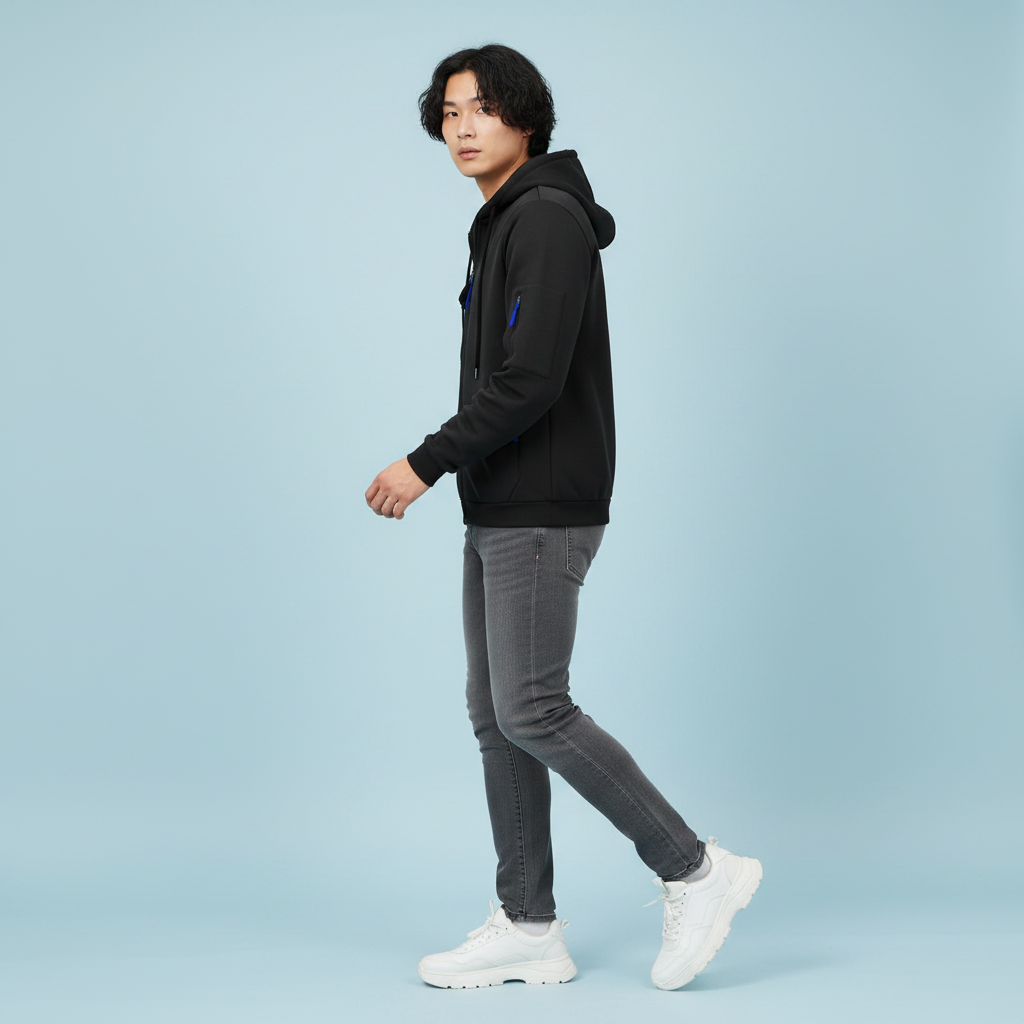 Men's Hooded Utility Jacket Casual Zip Up Layer