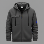 Men's Hooded Utility Jacket Casual Zip Up Layer