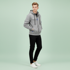 Men's Hooded Utility Jacket Casual Zip Up Layer
