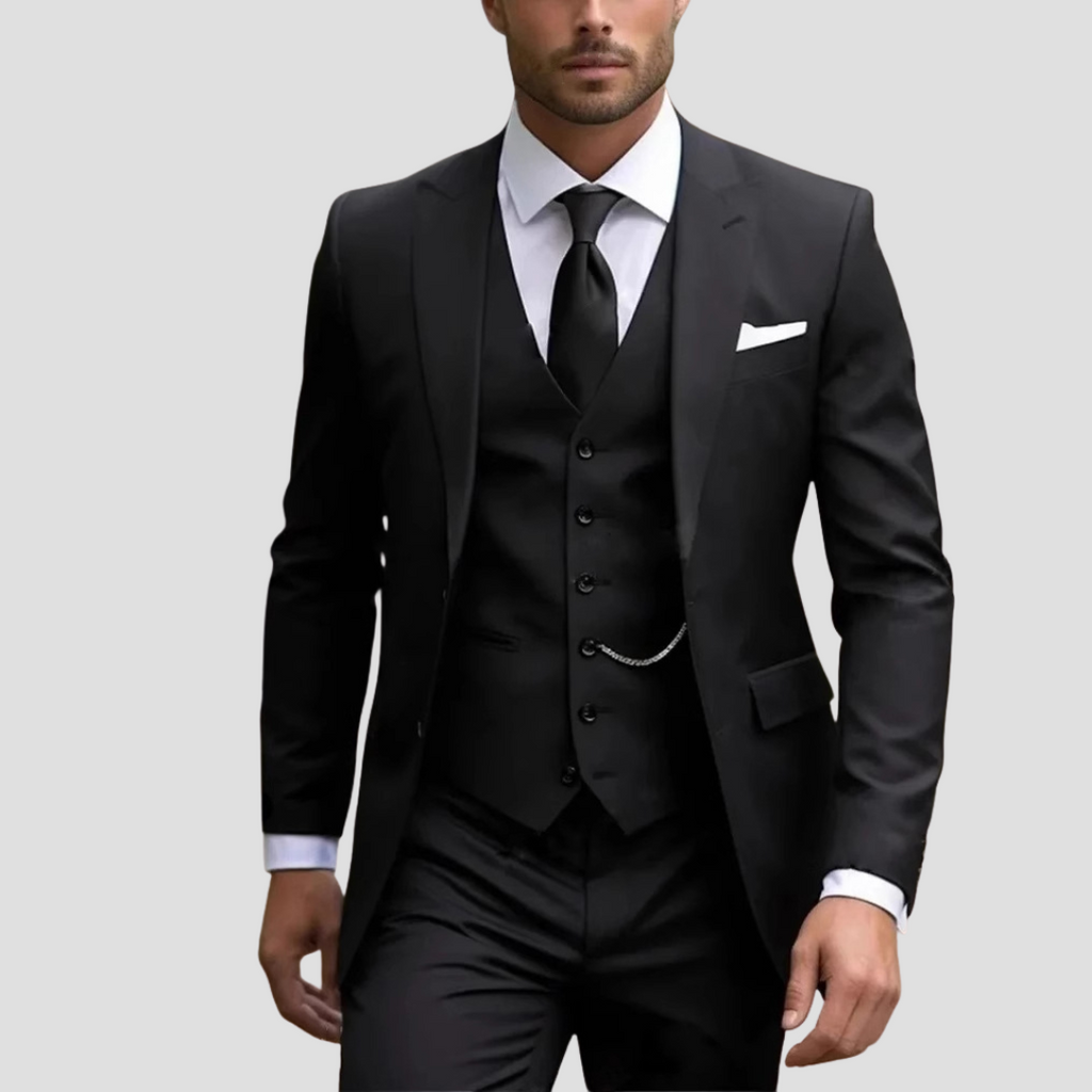 Men's Three Piece Slim Fit Tailored Formal Suit Set